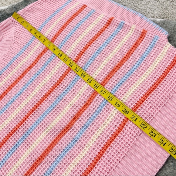 Kori America Pink Striped Knit Sweater Medium - Picture 9 of 10